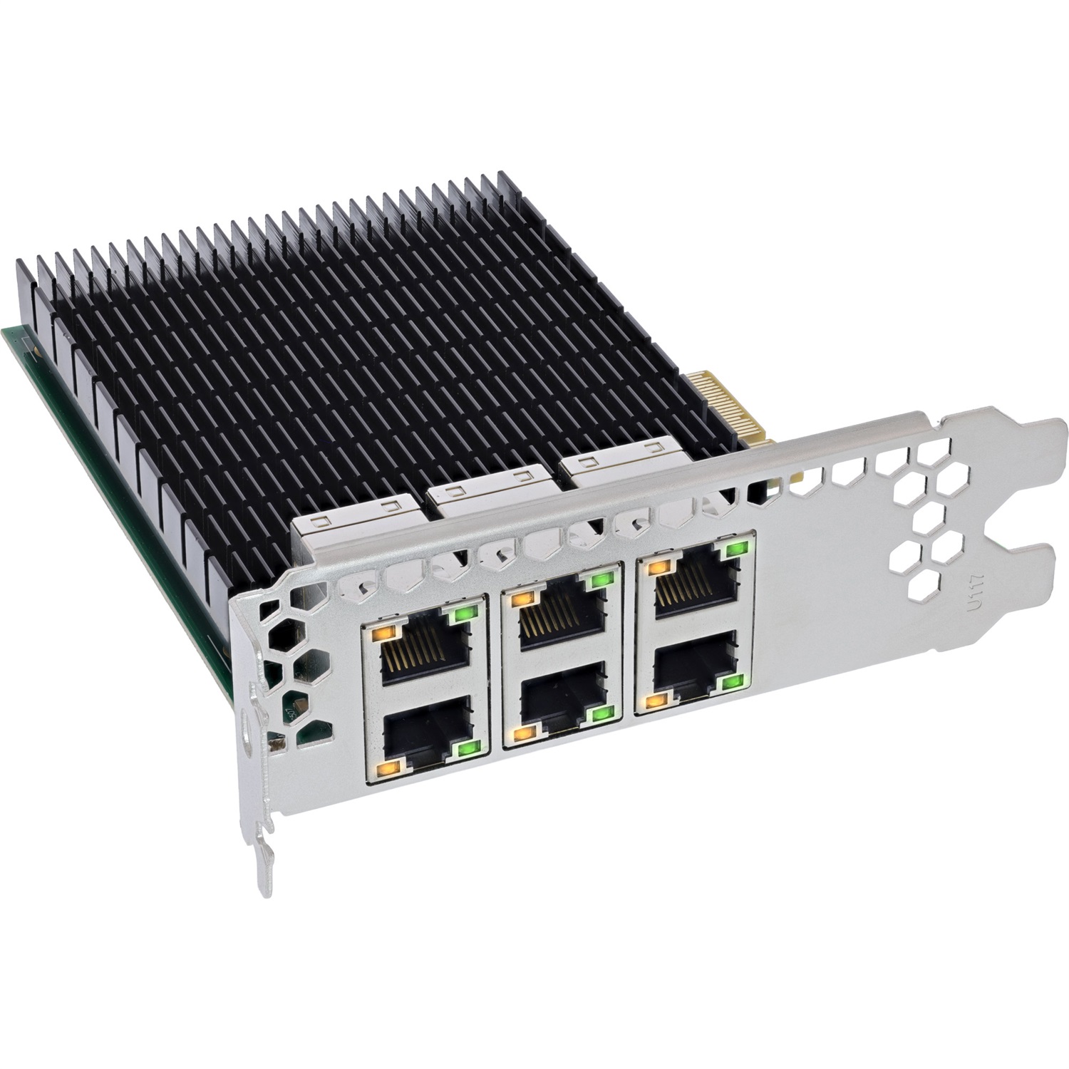 InLine 51127C Scheda di rete Gigabit Interna con 6 Porte RJ45, PCIe x4, 1000 Mbit/s