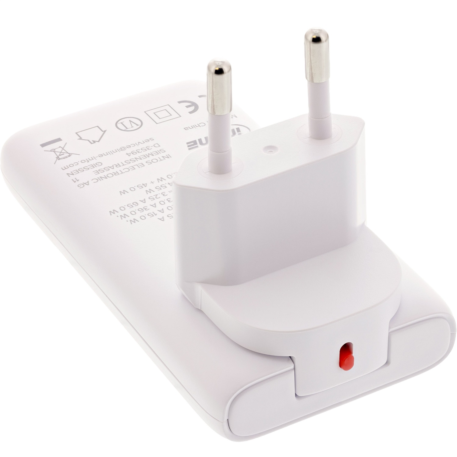 Inline 31519C - Alimentatore da viaggio USB 65W con Dual USB-C, Power Delivery e Programmable Power Supply, Bianco
