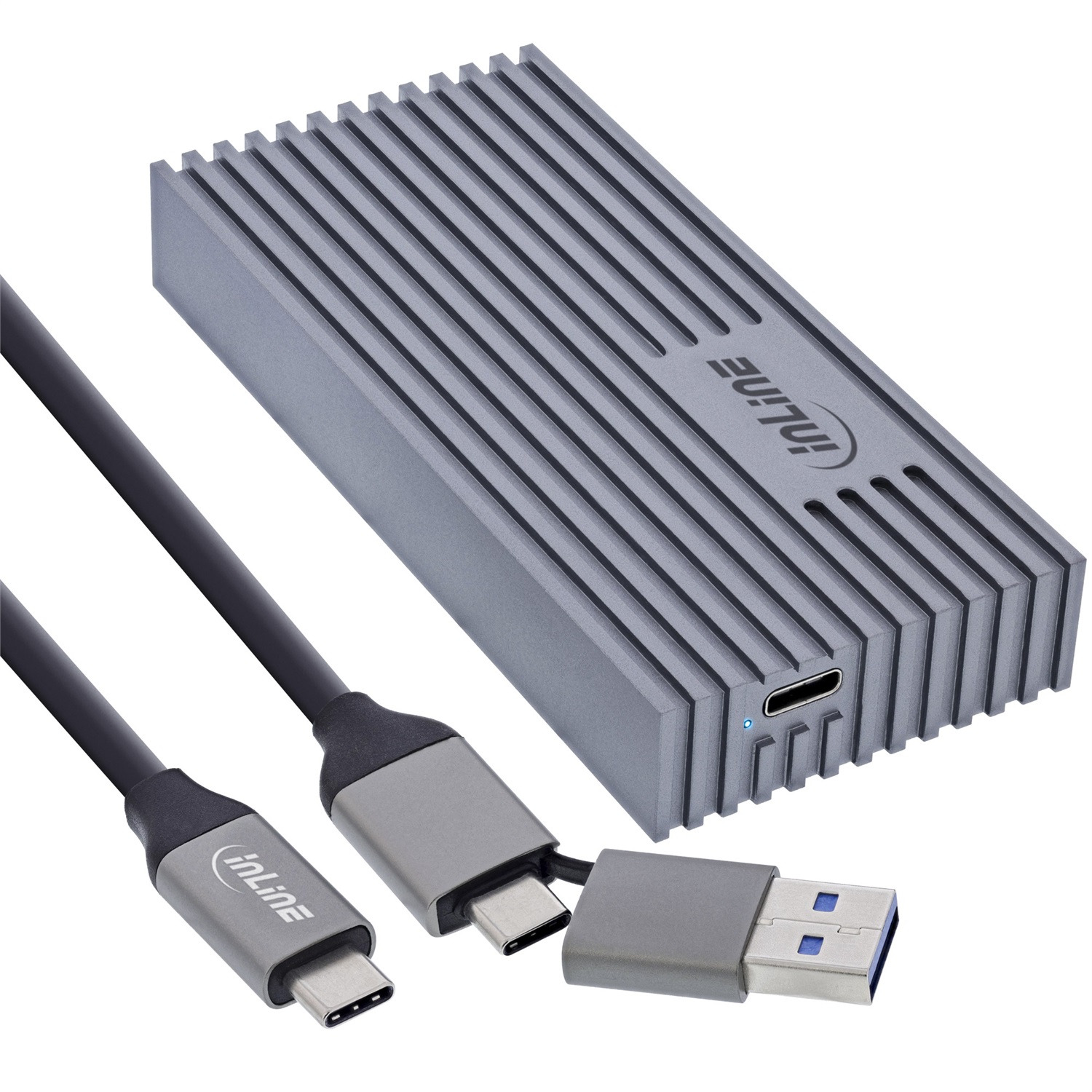 InLine Alloggiamento SSD USB4 M.2 NVMe in Alluminio - Fino a 40 Gb/s, Compatibile Thunderbolt 3/4