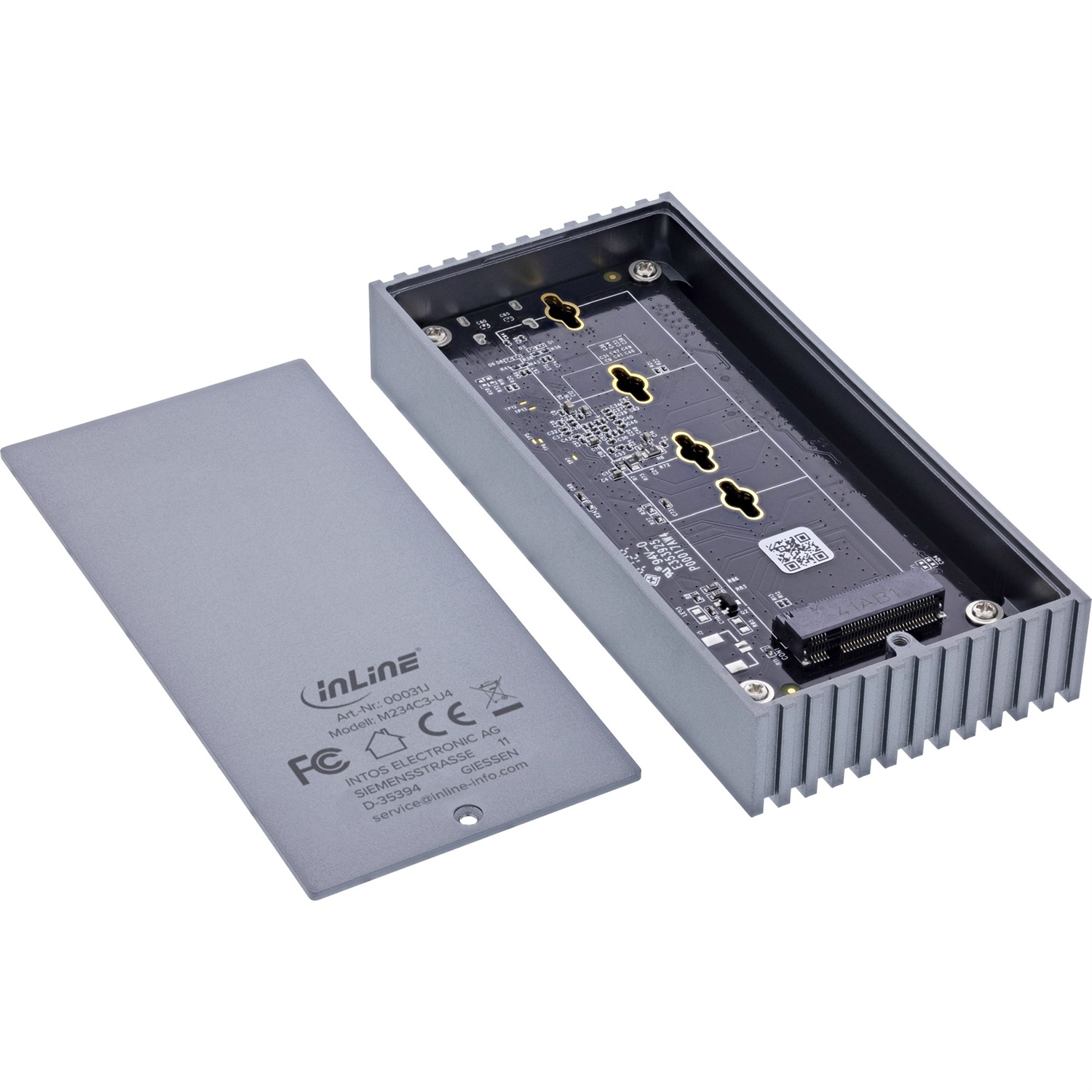 InLine Alloggiamento SSD USB4 M.2 NVMe in Alluminio - Fino a 40 Gb/s, Compatibile Thunderbolt 3/4