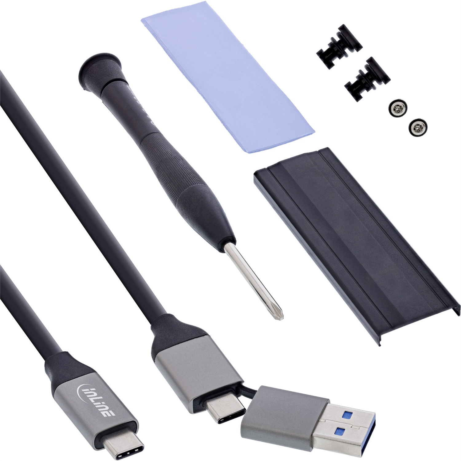 InLine Alloggiamento SSD USB4 M.2 NVMe in Alluminio - Fino a 40 Gb/s, Compatibile Thunderbolt 3/4