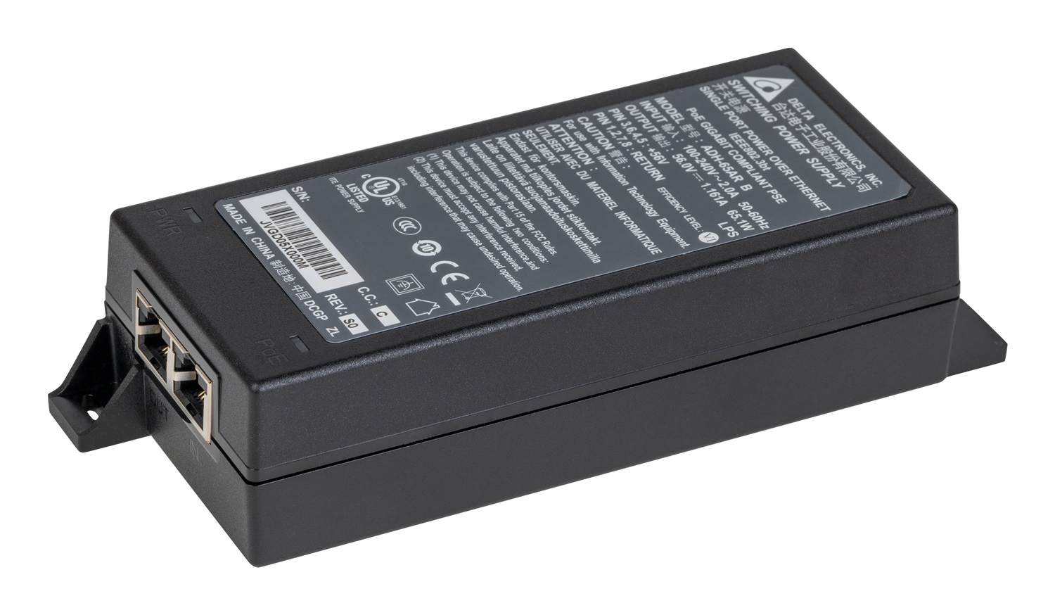 LANCOM PoE Injector EU - 5 Gigabit Ethernet, 56 V, IEEE 802.3af/at/bt, Protezioni integrate