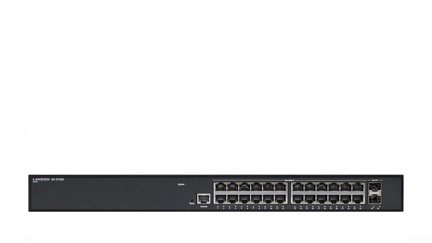 Lancom Systems GS-3126X Switch Gestito L3 con 24 Porte Gigabit Ethernet e 2 Porte SFP - Montaggio Rack 1U Nero