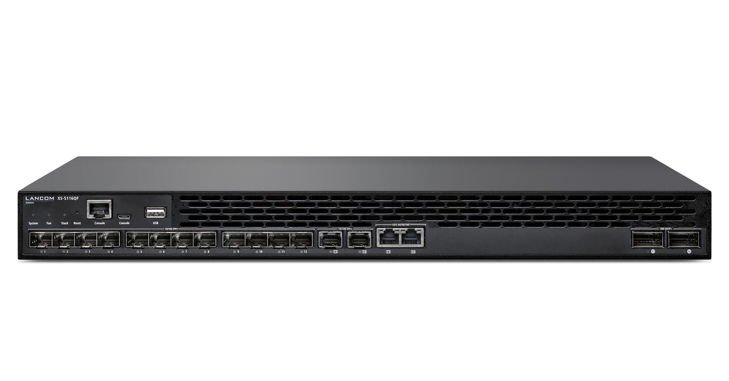 Lancom Systems XS-5116QF Switch Gestito L2/L3 10G Ethernet 12x SFP 2x Combo-SFP 2x QSFP Rack 1U Nero