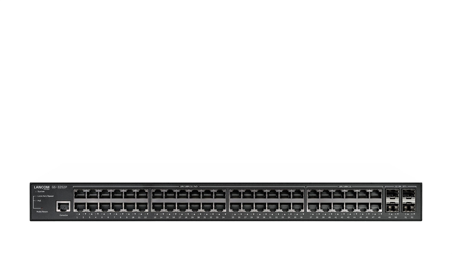 LANCOM Systems GS-3252P Switch Gestito L3 48 Porte Gigabit Ethernet (10/100/1000) con Supporto Power over Ethernet (PoE) Rack 1U Nero