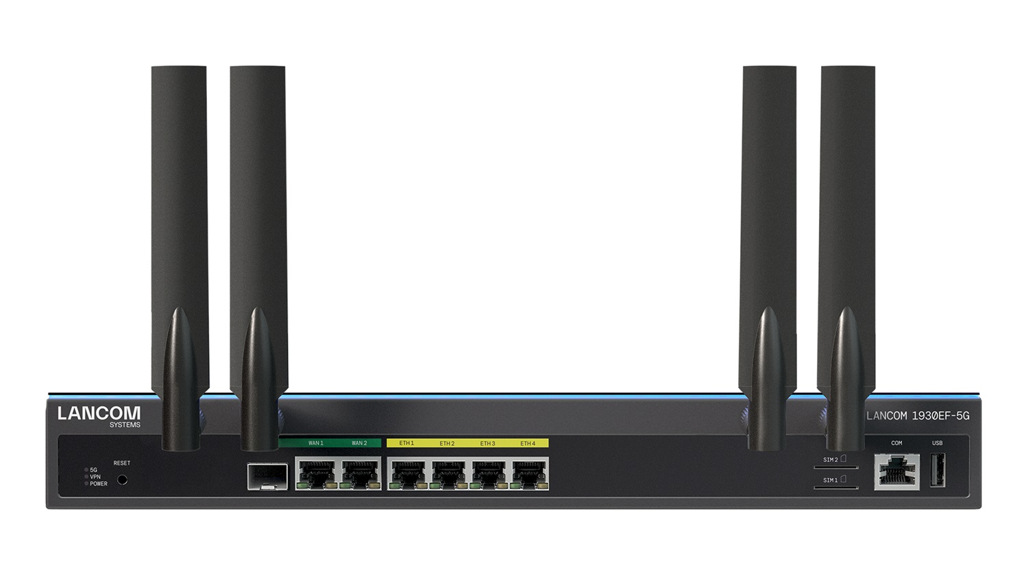 LANCOM 1930EF-5G (EU) Gateway/Controller 5G/HSPA/LTE, 10/100/1000 Mbit/s, Montaggio su Tavolo/Parete, Nero