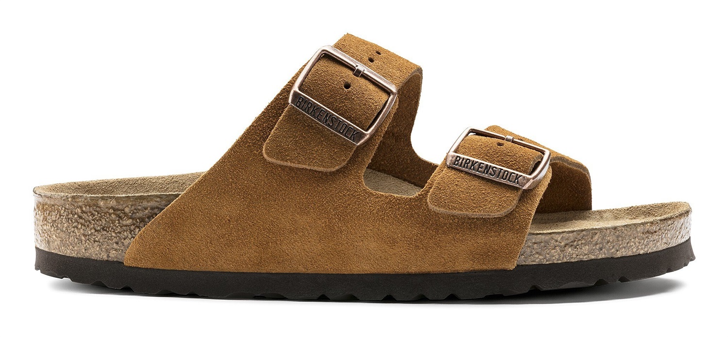 Birkenstock Arizona BS SFB 1009527 - Sandali in pelle scamosciata con plantare Soft Footbed e cinturini regolabili