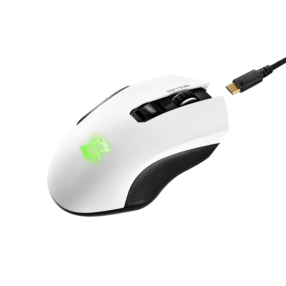 Sharkoon SKILLER SGM3 Mouse Gaming Bianco Ottico RGB Dual Mode Wireless e Cavo 6000 DPI