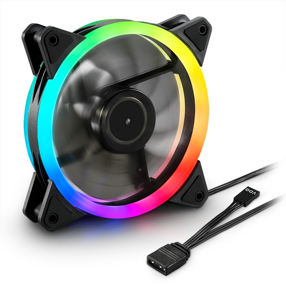 Sharkoon SHARK Blades RGB Ventilatore 12 cm, 1200 Giri/min, 18,2 dB, Flusso d'aria 94,8 m³/h, RGB Addressable