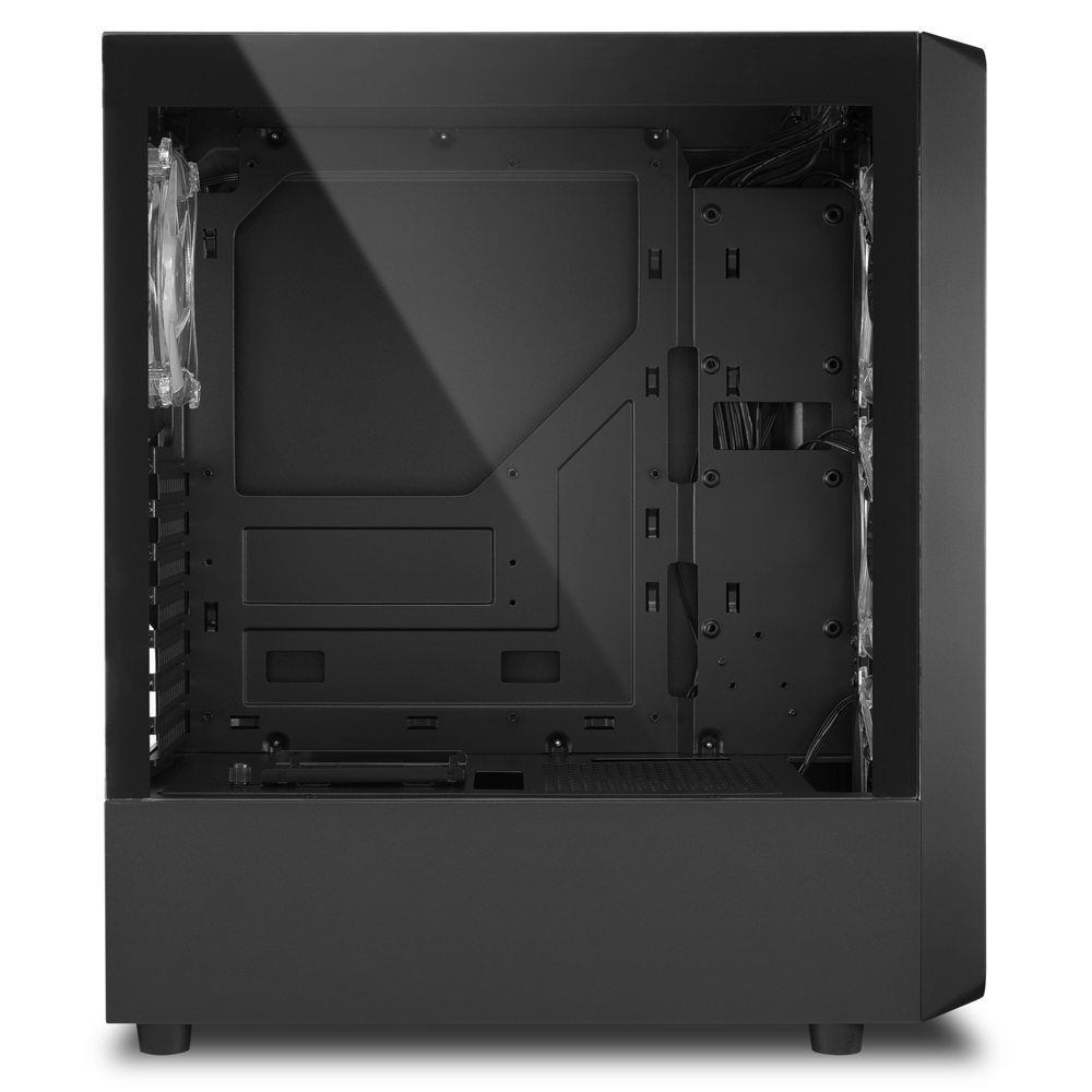 Sharkoon TK4 RGB Midi Tower Nero - Case PC ATX con Pannello in Vetro Temperato e 3 Ventole LED RGB da 120mm