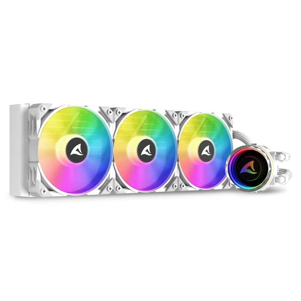 Sharkoon S90 RGB AIO Raffreddatore di Liquidi 360mm con 3 Ventole PWM RGB - Bianco