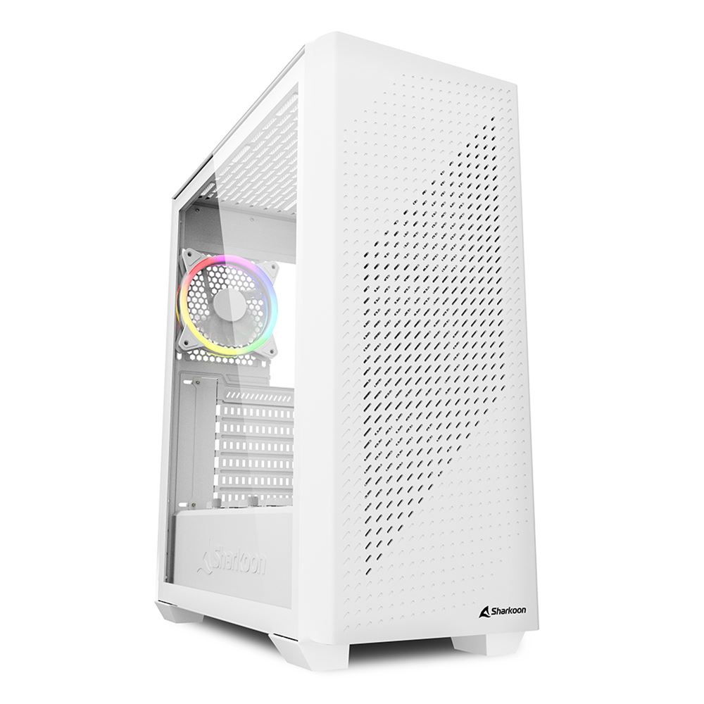 Sharkoon VS9 RGB Midi Tower ATX Bianco con Vetro Temperato e Ventole RGB