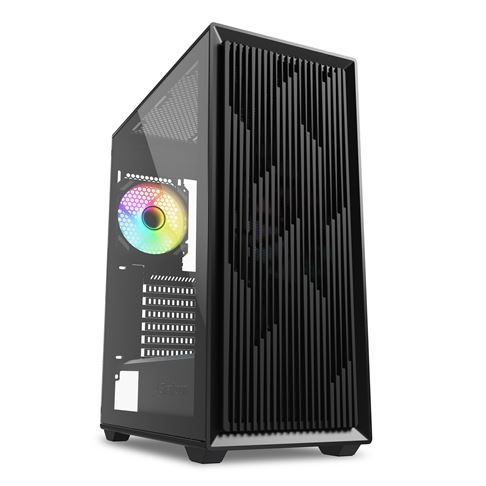 Sharkoon VK2 Full Tower Nero - Case PC ATX con 3 Ventole da 120 mm e Pannello Laterale in Vetro Temperato