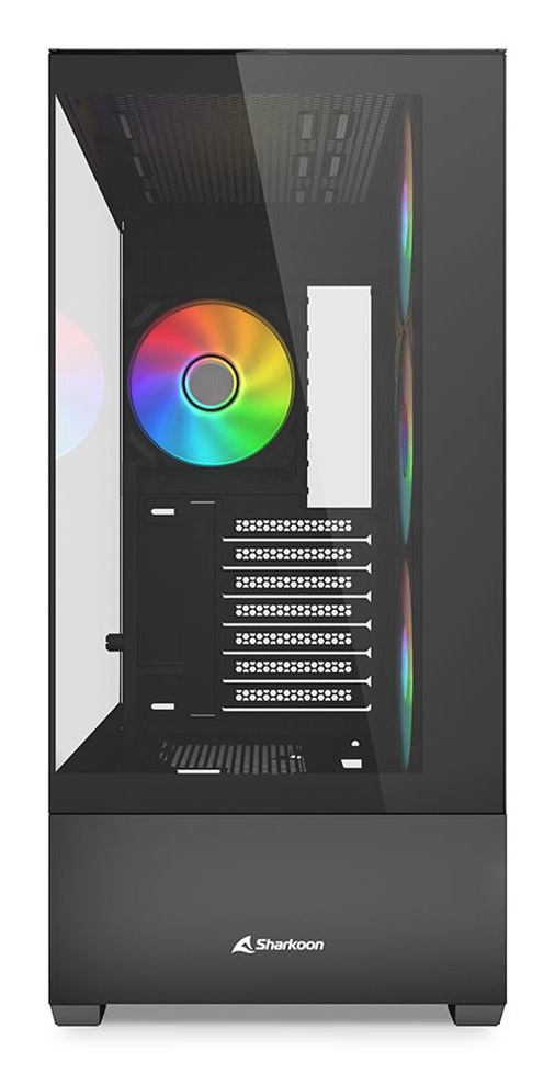 Sharkoon AK6 RGB Black - Case per PC ATX in Vetro Temperato con Illuminazione RGB Indirizzabile