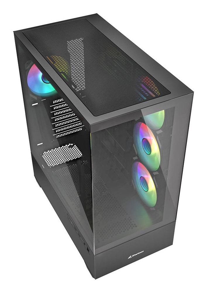 Sharkoon AK6 RGB Black - Case per PC ATX in Vetro Temperato con Illuminazione RGB Indirizzabile