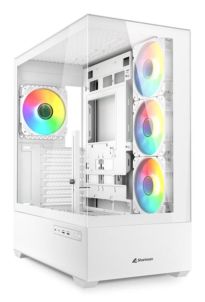 Sharkoon AK6 RGB White - Case per PC ATX Bianco con Vetro Temperato e Illuminazione RGB Indirizzabile