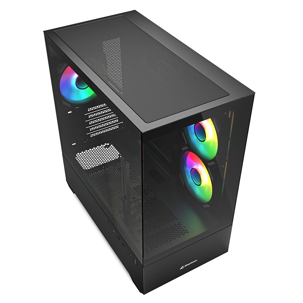 Sharkoon MK6 RGB Midi Tower Bianco - Case PC con Ventole RGB, Supporto Micro ATX e Mini-ITX
