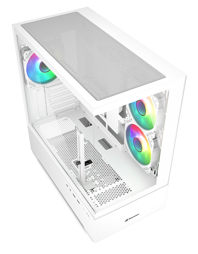 Sharkoon MK6 RGB Midi Tower Nero - Case PC con Vetro Temperato, 2 Ventole da 120 mm e Design Elegante