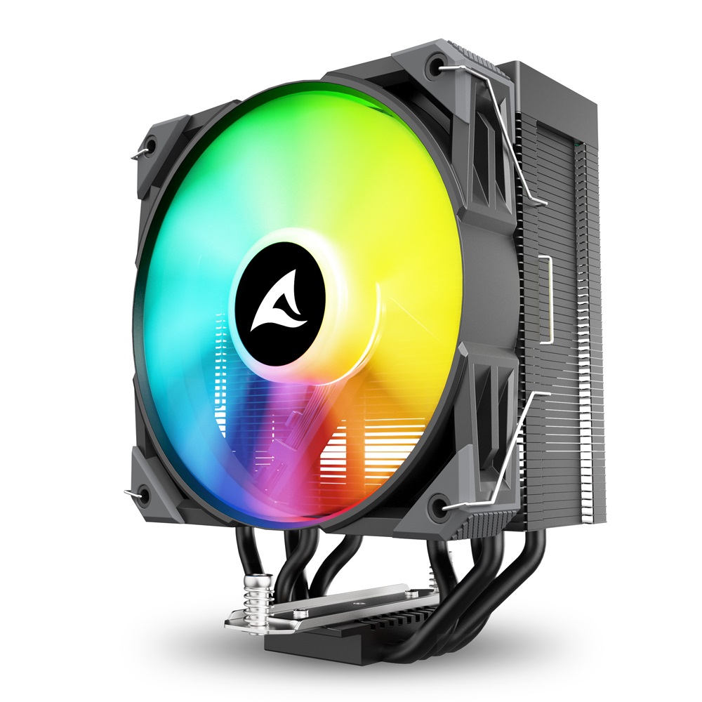 Sharkoon A40 RGB Dissipatore ad Aria per CPU 120mm Nero con 4 Tubi di Calore, Direct Touch, TDP 220W, Ventola ARGB PWM