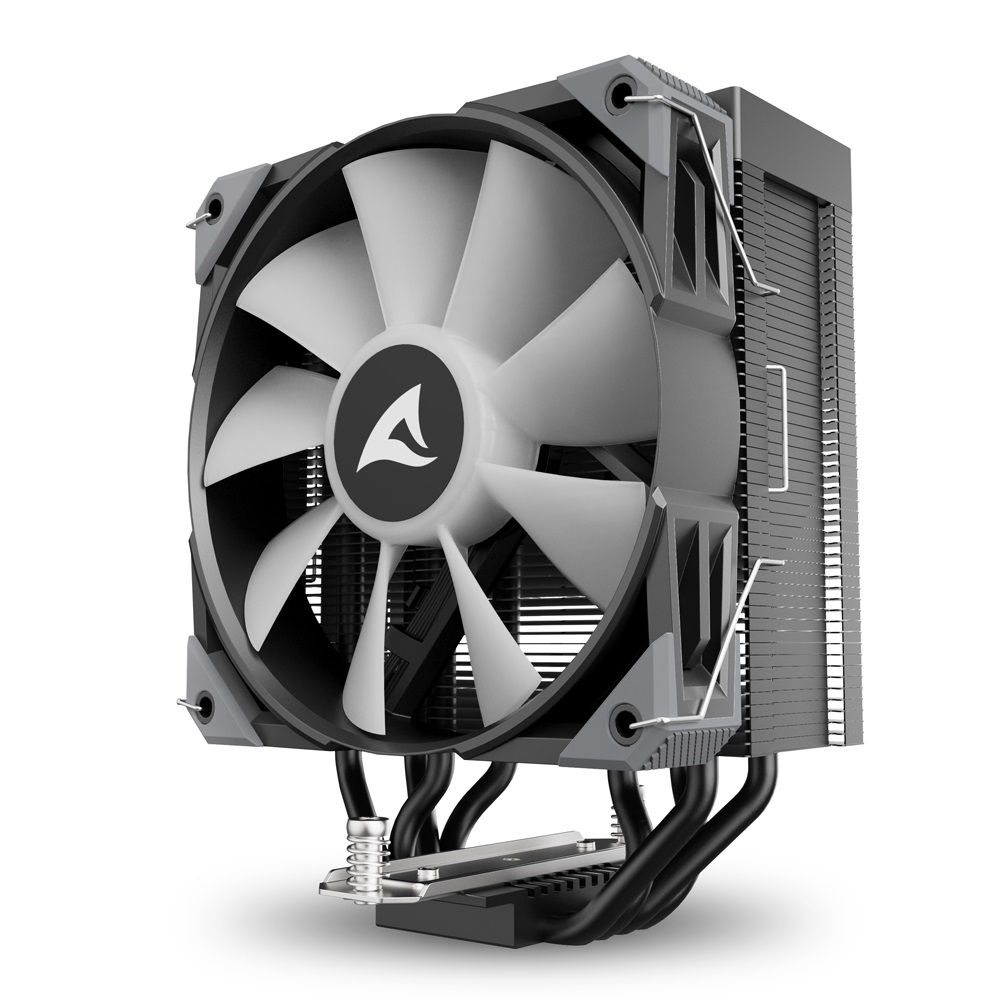 Sharkoon A40 RGB Dissipatore ad Aria per CPU 120mm Nero con 4 Tubi di Calore, Direct Touch, TDP 220W, Ventola ARGB PWM