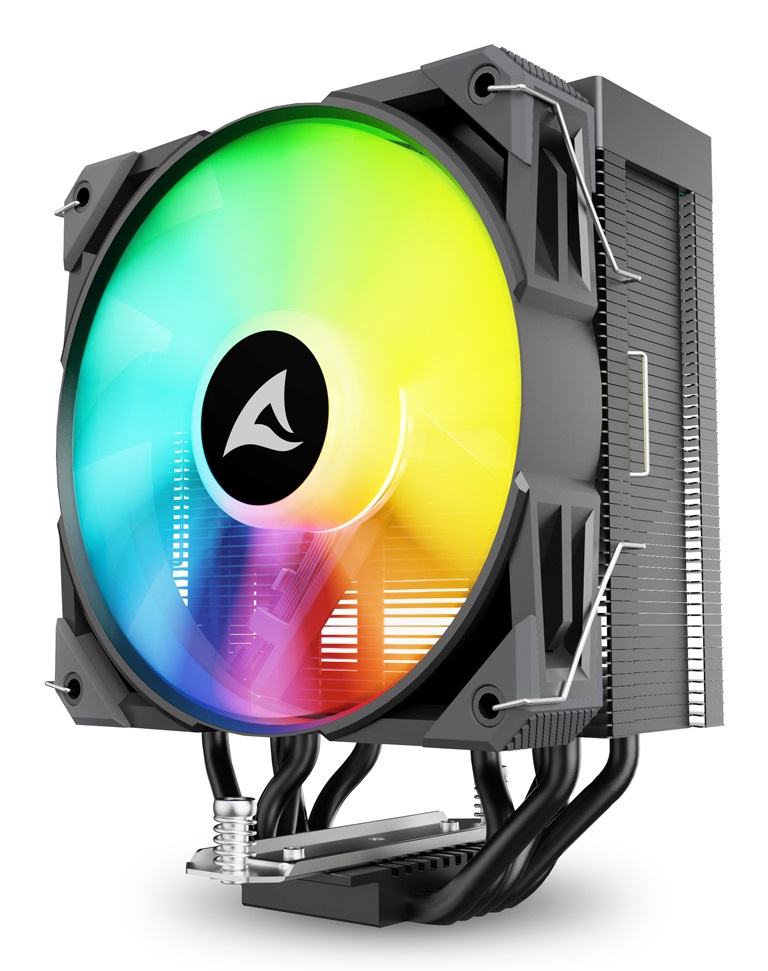 Sharkoon A50 RGB Dissipatore ad Aria per CPU 120mm Nero con 5 Tubi di Calore, Direct Touch, TDP 230W e Ventola ARGB PWM