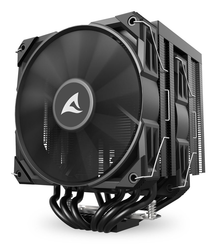 Sharkoon A60 Dissipatore ad Aria per CPU 120mm Nero con 2 Ventole PWM e 6 Tubi di Calore, TDP 260W