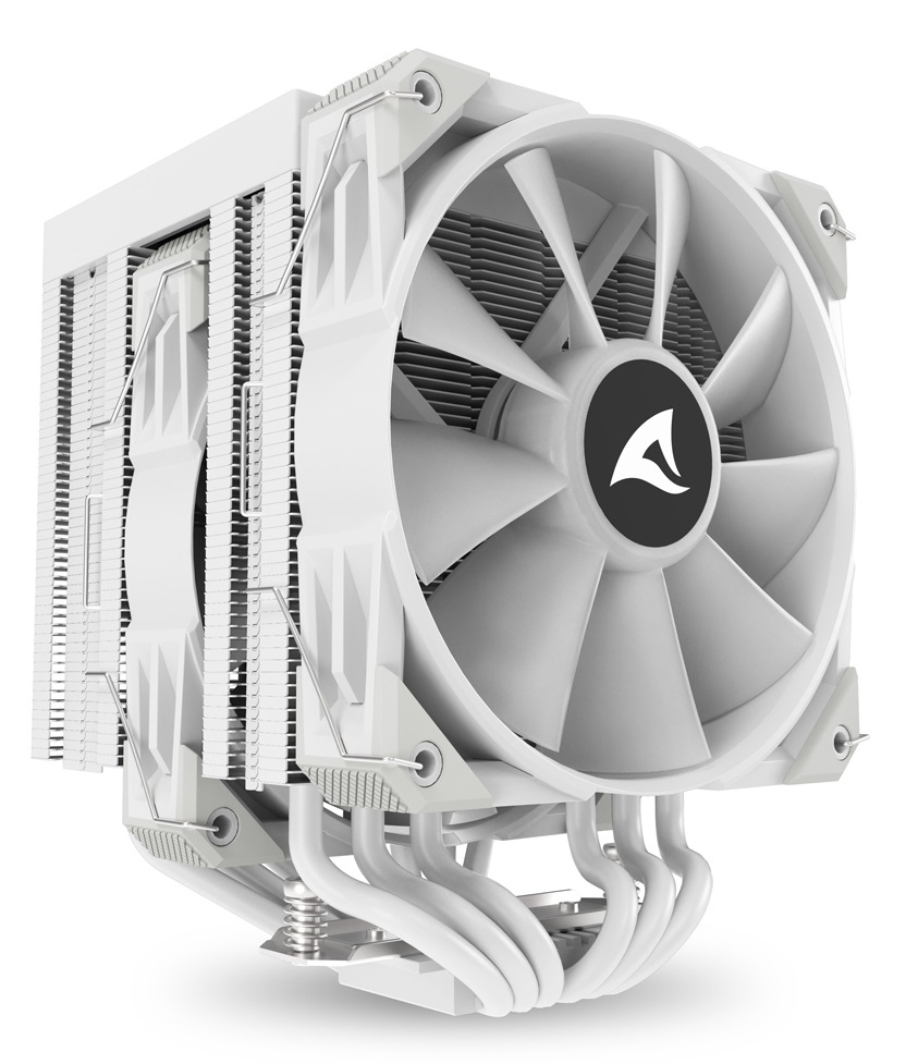 Sharkoon A60 RGB Dissipatore CPU ad Aria 120mm con Doppia Torre, 6 Tubi di Calore, Ventole PWM e Illuminazione RGB