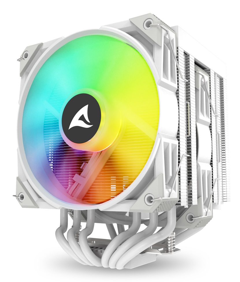 Sharkoon A60 RGB Dissipatore CPU ad Aria 120mm con Doppia Torre, 6 Tubi di Calore, Ventole PWM e Illuminazione RGB