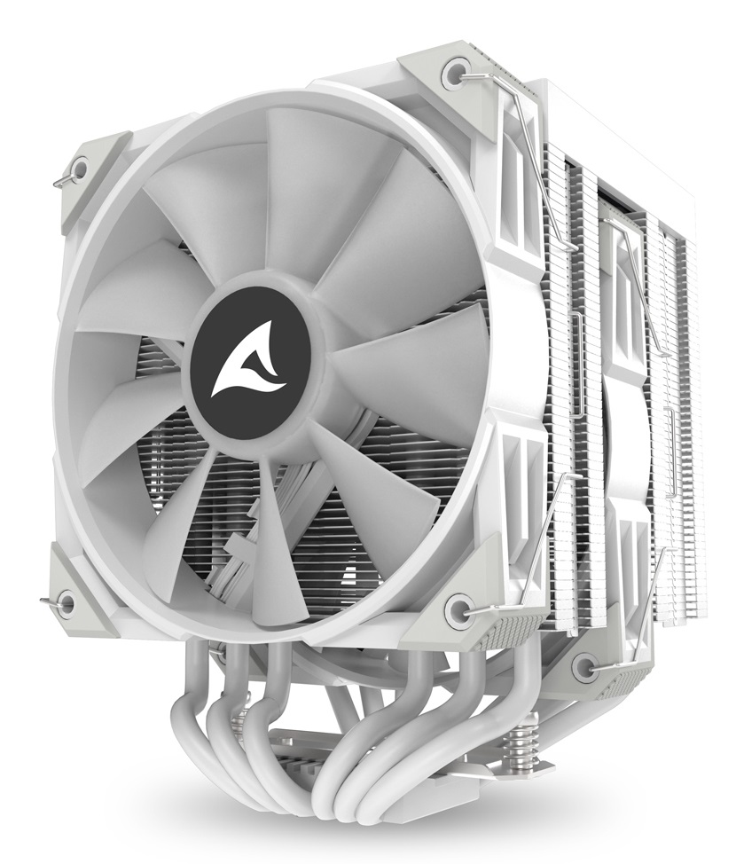 Sharkoon A60 RGB Dissipatore CPU ad Aria 120mm con Doppia Torre, 6 Tubi di Calore, Ventole PWM e Illuminazione RGB