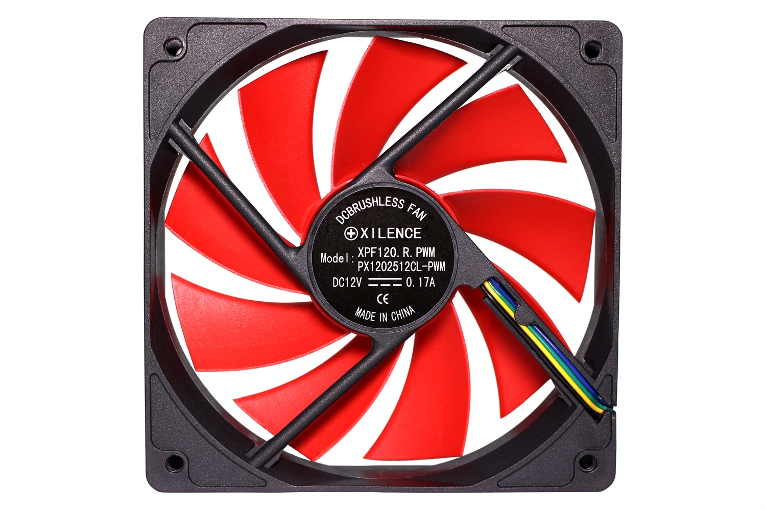 Xilence XPF120.R.PWM Ventilatore 12 cm PWM, 1500 Giri/min, 28 dB, Flusso d'aria 57,9 pdc/min, Nero e Rosso