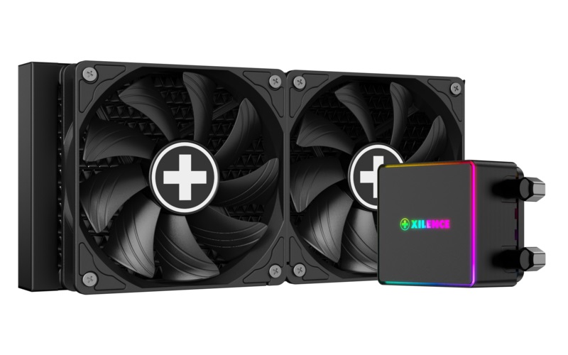 Xilence LiQuRizer LQ240PRO RGB Kit di raffreddamento a liquido 240 mm per AMD e Intel, 300W TDP, 2 ventole da 120 mm, Nero