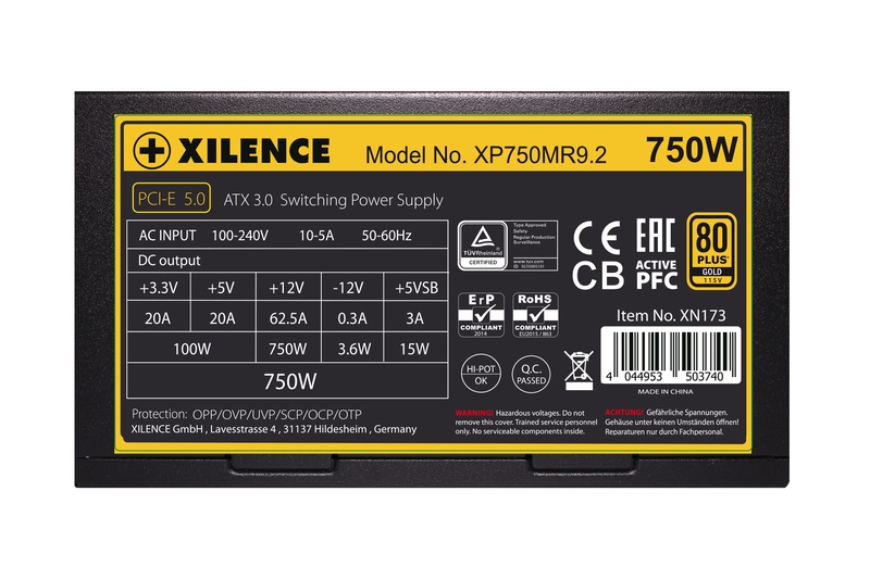 Xilence Performance X Series XP750MR9.2 Alimentatore 750W ATX3.0 Semi-modulare 20 4 pin Nero, Rosso - 80 Plus Gold