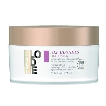 Schwarzkopf Professional BlondMe All Blondes Light Mask 200 ml - Maschera per capelli biondi con 3D Bond Creation Technology