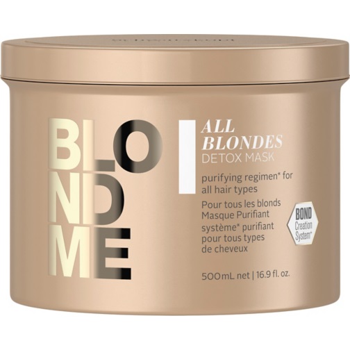 Schwarzkopf Professional BlondMe All Blondes Detox Mask - Maschera disintossicante per capelli biondi 500 ml con tecnologia 3D Bond Creation