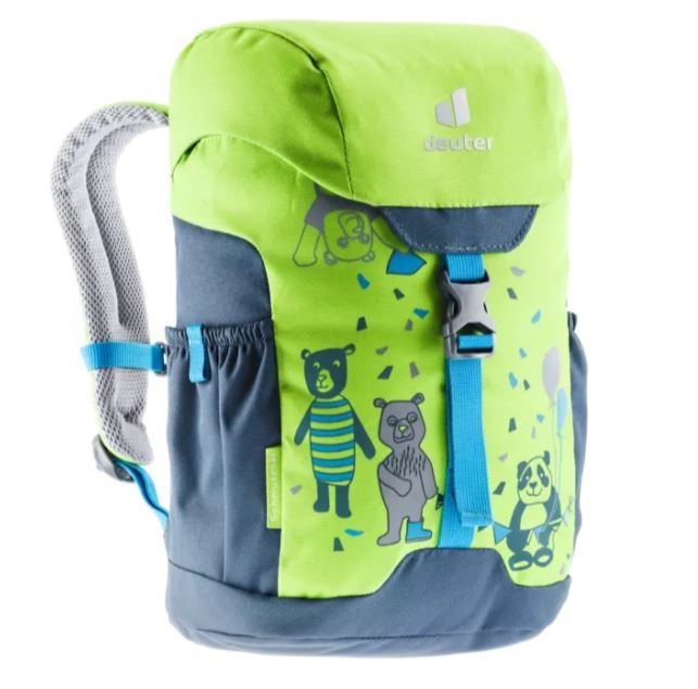 Deuter Schmusebär Zaino per Bambini 8 L - Blu e Verde, Poliestere e Poliuretano, Chiusura con Cordoncino, Schienale Imbottito, Sicurezza Riflettente