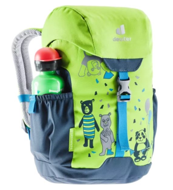Deuter Schmusebär Zaino per Bambini 8 L - Blu e Verde, Poliestere e Poliuretano, Chiusura con Cordoncino, Schienale Imbottito, Sicurezza Riflettente