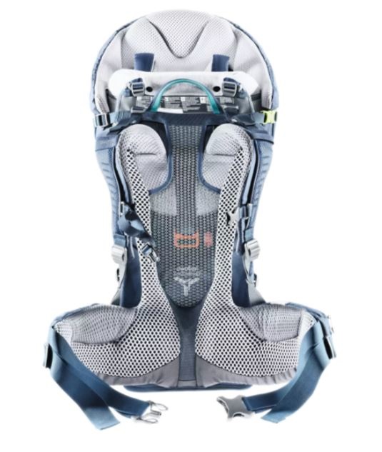 Deuter Kid Comfort Pro Zaino Porta Bambino Blu con Zainetto Integrato, Tettuccio Parasole e Specchio