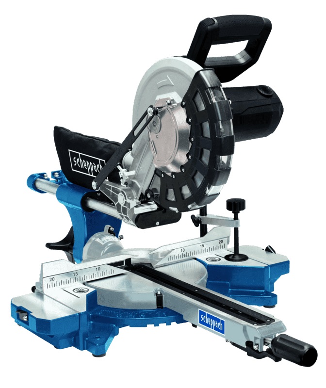 Scheppach HM254 - Troncatrice Radiale 2000 W con Lama Ø 255 mm, Avviamento Graduale e Laser