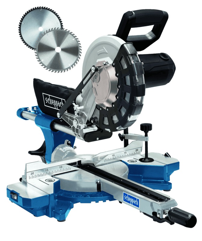 Scheppach HM254 - Troncatrice Radiale 2000 W con Lama Ø 255 mm, Avviamento Graduale e Laser