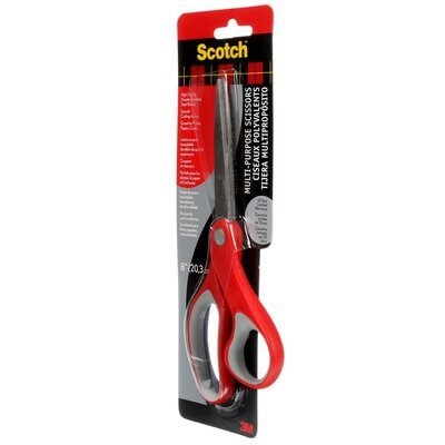 Scotch Forbici Comfort 20 cm - Impugnatura Asimmetrica - Lama in Acciaio Inossidabile - Rosso/Grigio