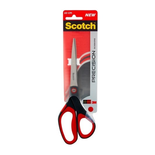Scotch Forbice Precision 20 cm - Colore Rosso, Lama in Acciaio, Perno Regolabile, Impugnatura Confortevole