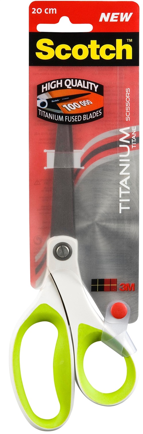 Scotch® Forbici Professionali Titanium 20 cm - Lama in Titanio, Impugnatura Comfort, Colori Assortiti