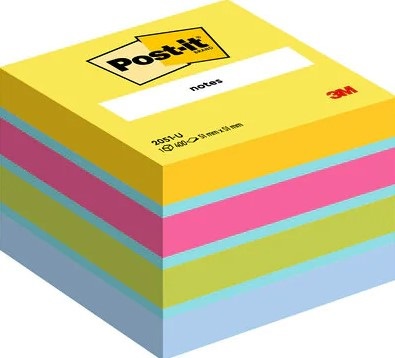 Post-it Mini Cubo 2051-U - Foglietti Adesivi Riposizionabili Assortiti Ultra, 51 mm x 51 mm, 400 Fogli - Colori: Giallo Sole, Acqua, Rosa Power, Verde Lime, Blu Jeans
