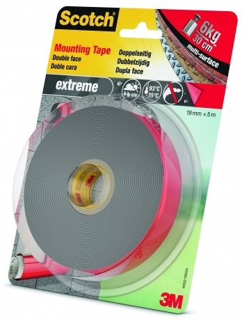 3M Scotch Fix Extreme Nastro Biadesivo per Montaggio da Esterni 19 mm x 5 m - Resistente fino a 13 kg