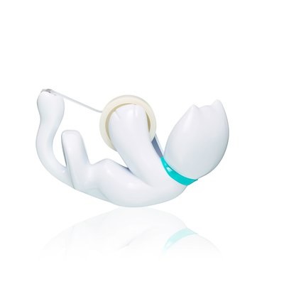 Scotch C39-EU Dispenser per Nastro Adesivo a Forma di Gatto con 1 Rotolo Scotch Magic™ 19mm x 8,89m - Bianco e Verde