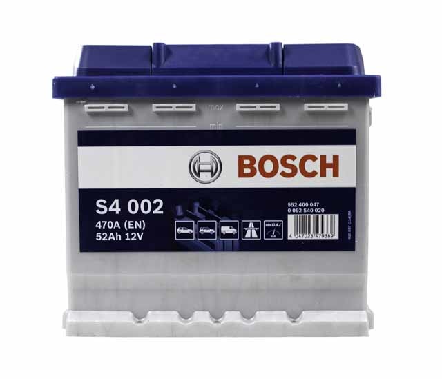 Bosch S4002 Batteria per Veicolo AGM 52 Ah 12 V 470 A - Tecnologia Piombo Acido, Dimensioni 207x175x190 mm