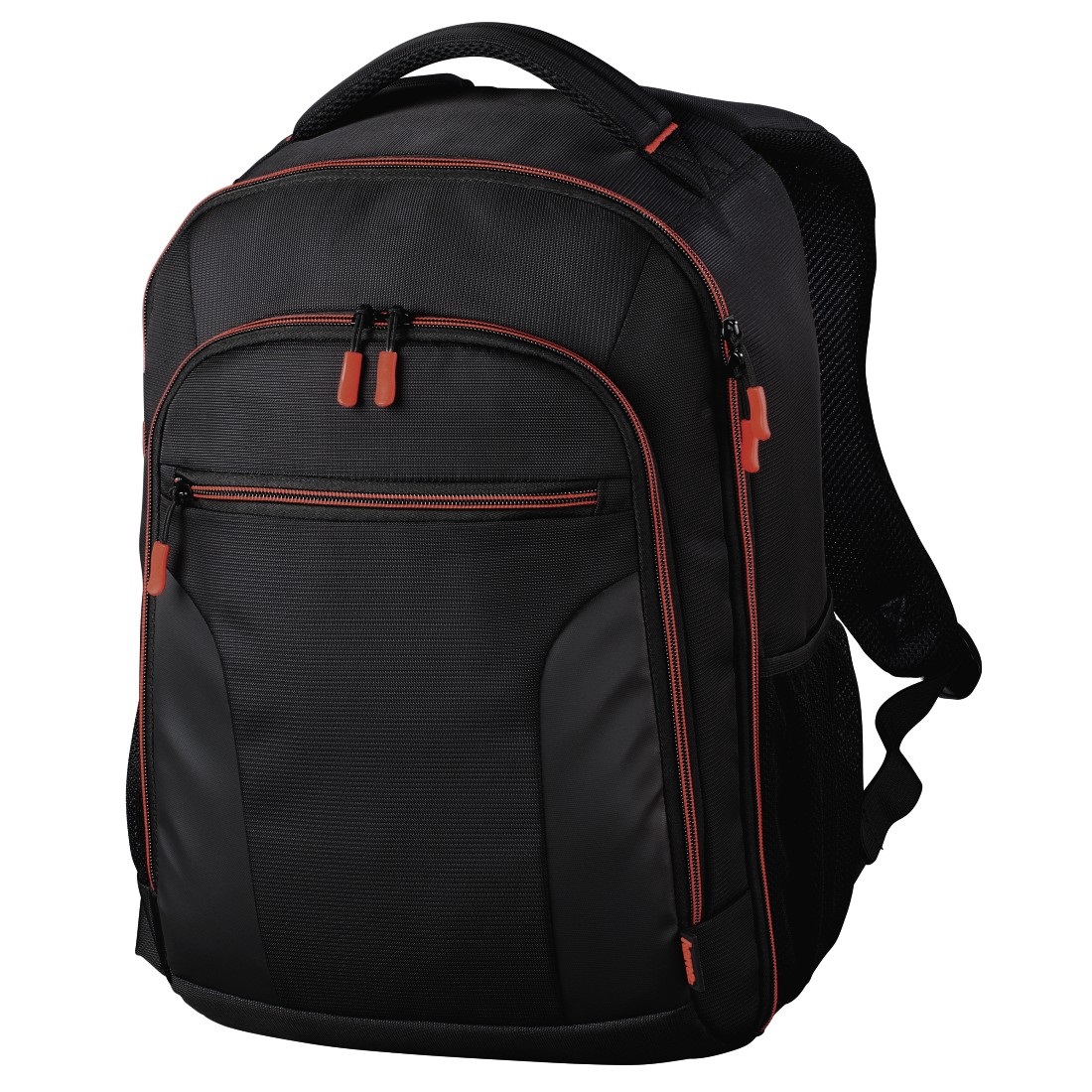 Hama Zaino Miami 190 Ergonomico Nero/Rosso (27x12x34 cm) con Vano Fotocamera Imbottito e 8 Divisori Interni Rimovibili