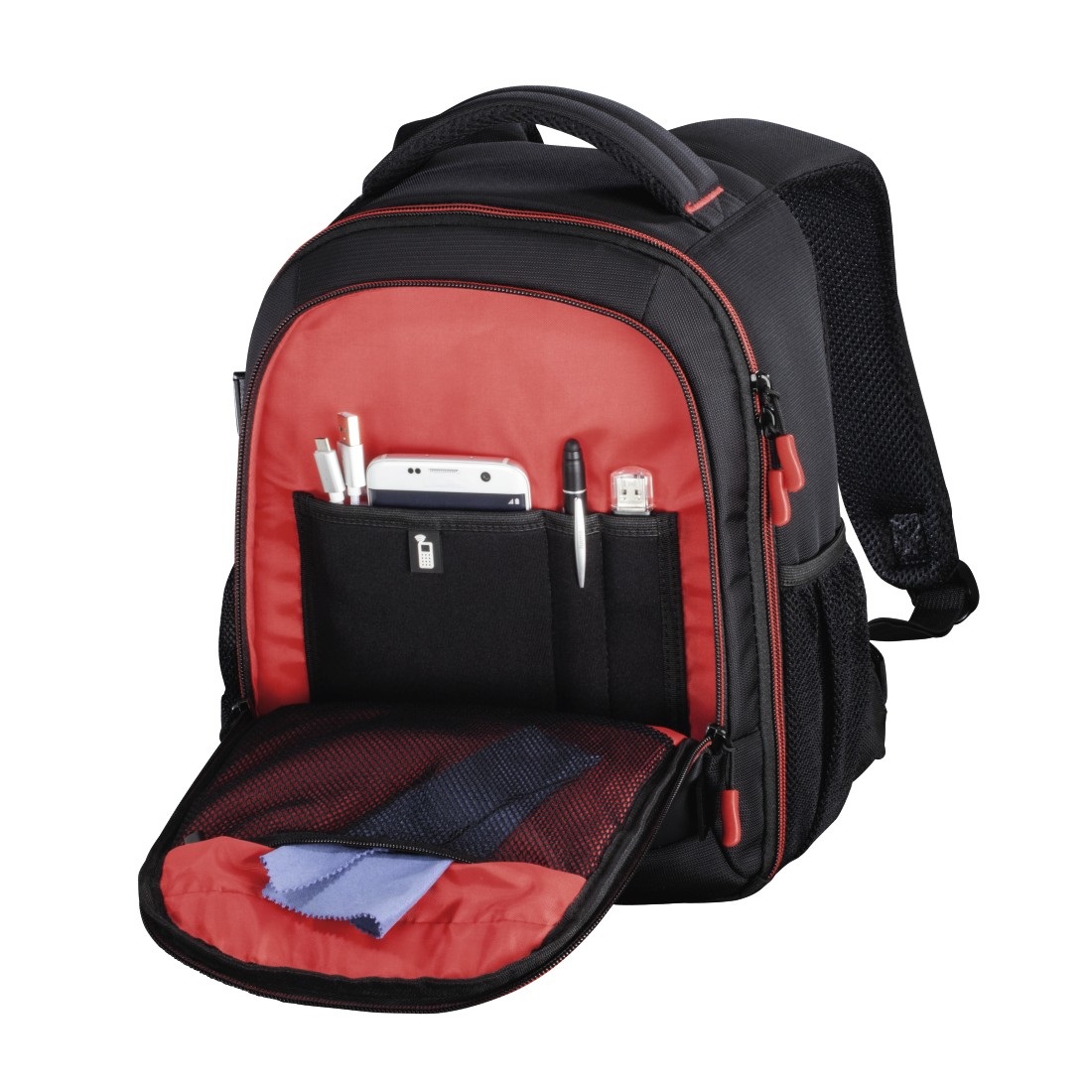 Hama Zaino Miami 150 Nero/Rosso - Ideale per scuola e tempo libero