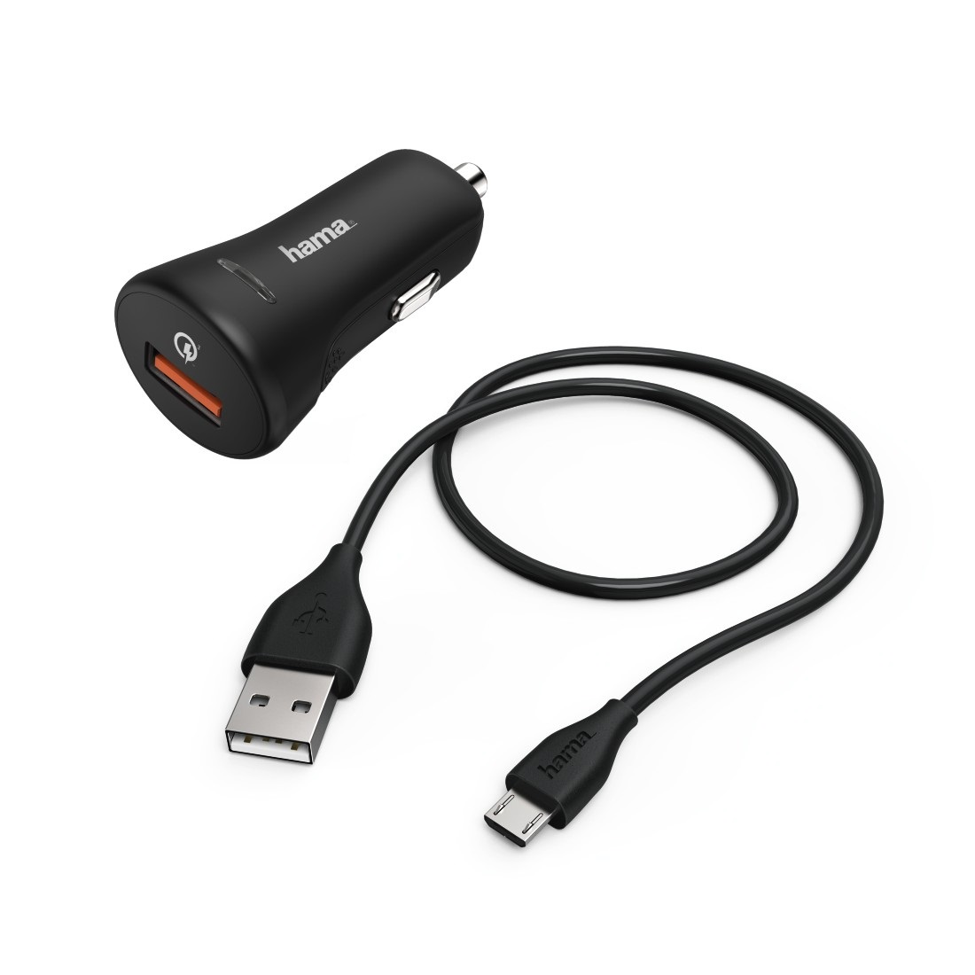 Hama Set Caricatore da Auto e Cavo Micro USB 3A - Ricarica Sicura per Smartphone e Tablet
