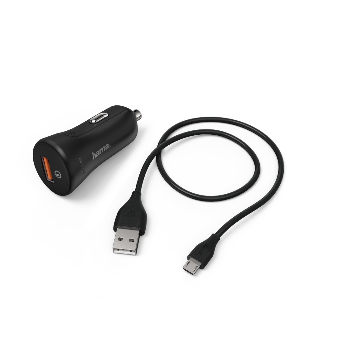 Hama Set Caricatore da Auto e Cavo Micro USB 3A - Ricarica Sicura per Smartphone e Tablet